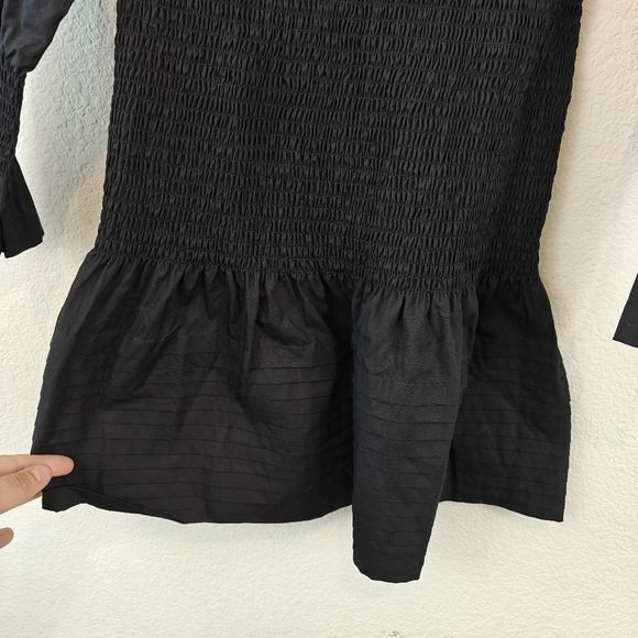 Derek Lam Collective Dua Puff-Sleeve Smocked Cotton Mini Dress Size 4 Women's - Picture 12 of 15